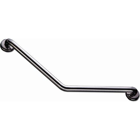 Barra de apoyo con codo Ø32 - Acero inoxidable - 2 puntos de fijación 400x400mm larga 400x400mm (1/2)