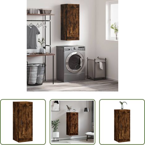 Holzschrank - Wandschrank Räuchereiche 34,5x34x90 cm Holzwerkstoff (1/5)