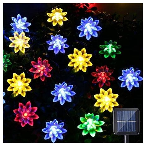 Guirlande Lumineuse Solaire - Fleur De Lotus - 30 LED - 6.5 M - Pour Jardin Extérieur Décoration Noël - 2 Pièces (1/5)
