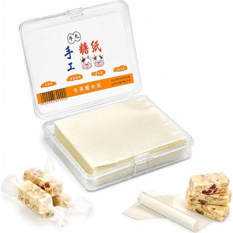 500 Feuilles Papier Riz Comestible, Emballage Bonbons Chocolat (1/5)