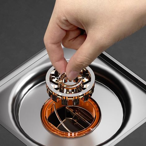 Caniveau magnétique pour salle de bain, fermeture automatique, installation facile, anti-odeurs et anti-insectes, insert de siphon de sol (1/4)