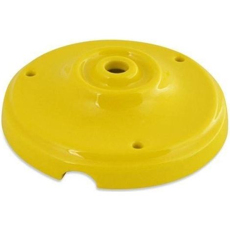 Barcelona Led – Rosace en céramique Canopi jaune 100 mm – Hauteur 30 mm – 3 trous de fixation pour plafond – Décoration moderne