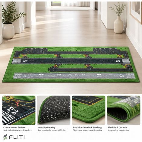 FLITI Tapis rectangulaire velours cristal antidérapant 40x120cm couloir villa (1/5)