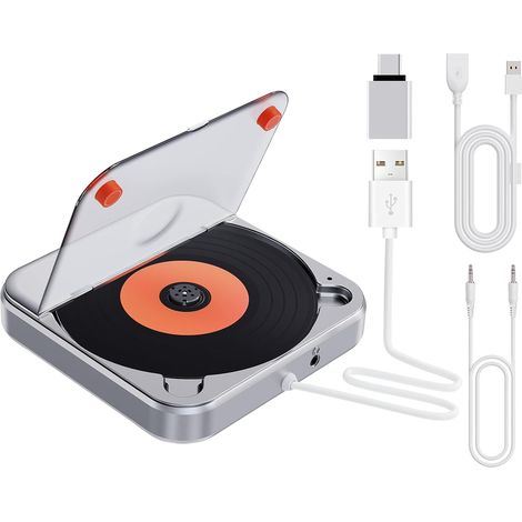 Lecteur CD pour Voiture Port USB/AUX, Lecteur CD Voiture Externe  Lecteur CD Voiture Externe Compatible avec Autoradio, câble AUX,rallonge USB,Type-C Conversion Adapter(A-C) (1/5)