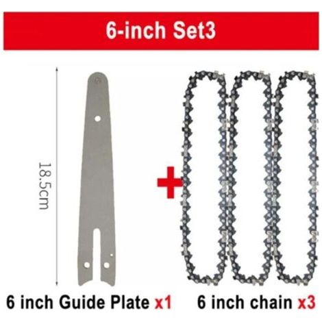 Guide de Chaîne Tronçonneuse 6 Pouces Lame Portable Mini Scie Électrique Élagage Jardin Bûcheronnage Accessoire (1/3)