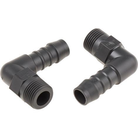 RS PRO Mâle Coude 3/8pouce, BSP 3/8" mâle, en Nylon ( Prix pour Paquet de 5 )