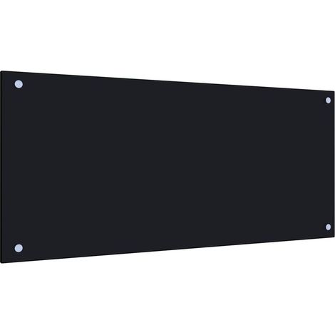 Dosseret de cuisine Fond de hotte Crédence de cuisine Noir 90x40 cm Verre trempé NSME4601 (1/5)
