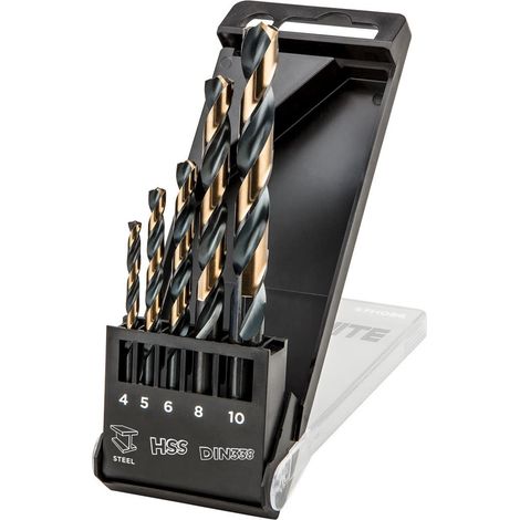 Punte per trapano in metallo HSS-CNC, 124°, "Pro-Tec", 4,0 - 10 mm, set da 5