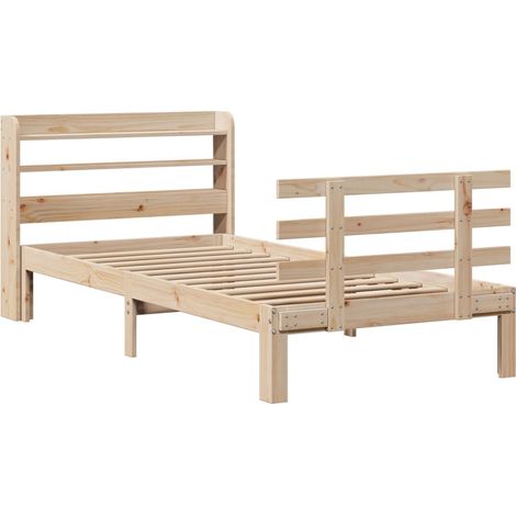Maison Exclusive - Estructura de cama con cabecero madera maciza