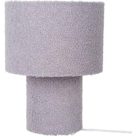 Lampe à poser rétro en tissu bouclé vert E27 hauteur 31 cm pour salon et chevet - PANGIVO (1/5)