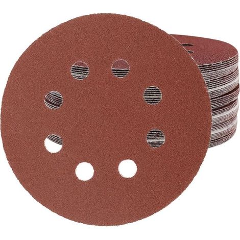 Disques abrasifs grain 220, grain 125 mm, idéaux pour le ponçage, le polissage et l'élimination de la rouille HSDPS5M100, paquet de 100 (1/5)