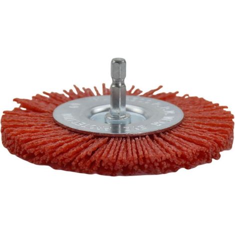 589713 Brosse circulaire nylon 100 mm grossier,Anti-étincelles,Queue 6 mm (1/5)
