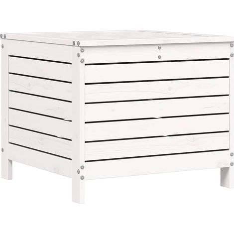 Maison Exclusive - Gartenhocker Weiß 62x63,5x53,5 cm Massivholz K (1/5)