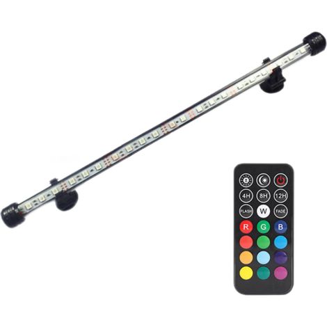 Ortviai Lampe LED RGB pour aquarium avec télécommande – 39 cm, fonction lever/coucher de soleil, éclairage tropical et coraux