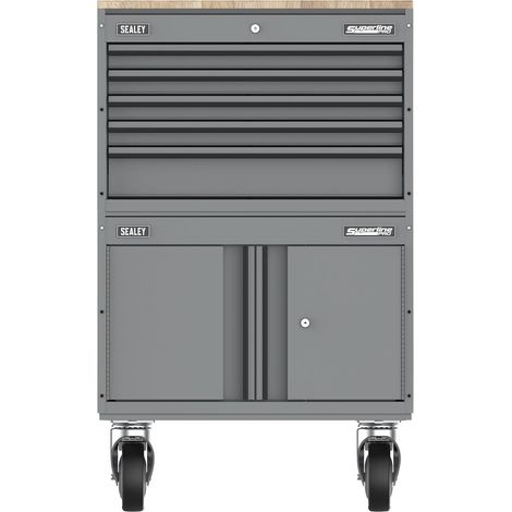 Sealey APMSCCOMBO7 Superline PRO Storage System with Rubber Wood Worktop 678mm
