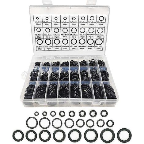 Sortiment mit 740 Gummi-O-Ringen in 24 Größen, Dichtungsscheiben für Autoreparaturen, Sanitärinstallationen und Armaturen. (1/5)