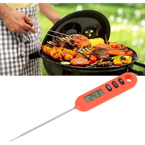 Küchenthermometer für Grillfleisch, Temperaturfühler für Milch, elektronisches Thermometer für Grills, rote Farbe. (1/5)