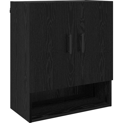 Maison Exclusive - Mobiletto a muro Rovere Nero 60 x 31 x 70 cm Legno multistrato