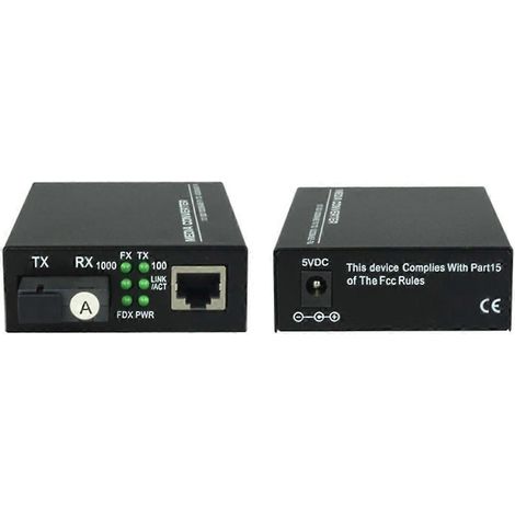 paire de convertisseurs de média fibre optique SFP+ 10G vers RJ45 (RJ45 vers SFP+ Ethernet 10/100/1000M/2,5G/10G, récepteur, prise UE) (1/5)
