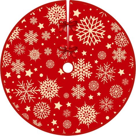 Falda para árbol de Navidad, 120 cm de diámetro, delantales para fondo de árbol de Navidad, decoración para árbol de Navidad, decoración del hogar (Estilo 7) (1/5)
