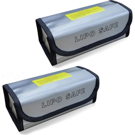 2 Pièces Antidéflagrant Sac Ignifuge Sac Batterie Sac Sac Anti-Déflagrant Sac Batterie Sac de Sécurité de Batterie Convient à Tous Les Types de Protection de Batterie (1/5)