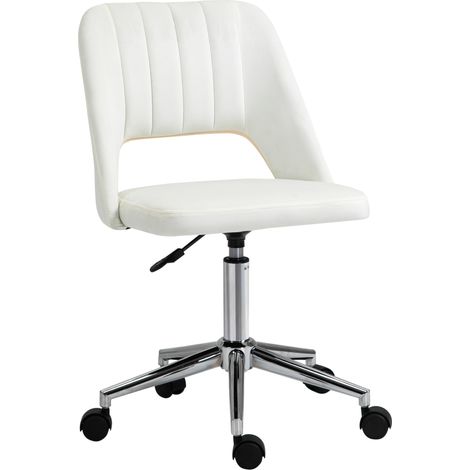 Silla de oficina giratoria beige regulable en altura de poliéster 49 x 60 x 79-91 cm MODENUIT (1/5)