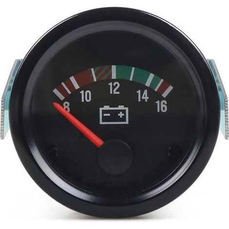 Anwendbares Rennsport-Voltmeter (52 mm) mit Zeiger, gelbes Licht, Anzeigebereich 8-16 V (1/5)