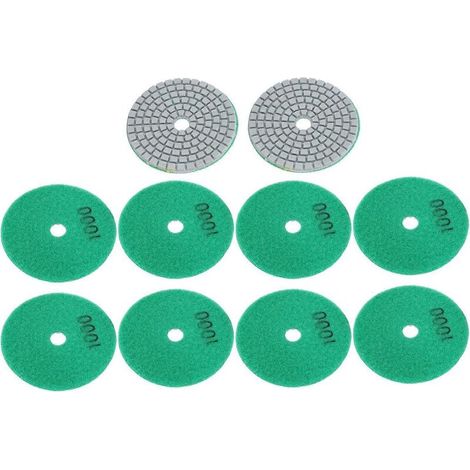10 disques à polir/tampons de polissage de 3 pouces (diamant) pour marbre, béton et pierre (grain 1000) (1/4)