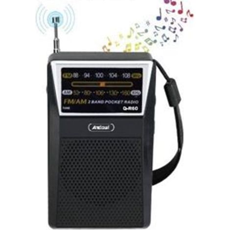 Andowl - Mini Radio Portatile Tascabile Funzioni Am/fm Q-r60 Antenna Telescopica Cinturino Da Polso - (1/2)