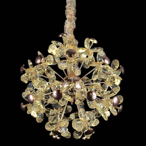 TrAdE Shop Traesio - Lampadario Circolare Creativo A Petalo Cristallo Illuminazione Lampada Camera 92075 - (1/5)