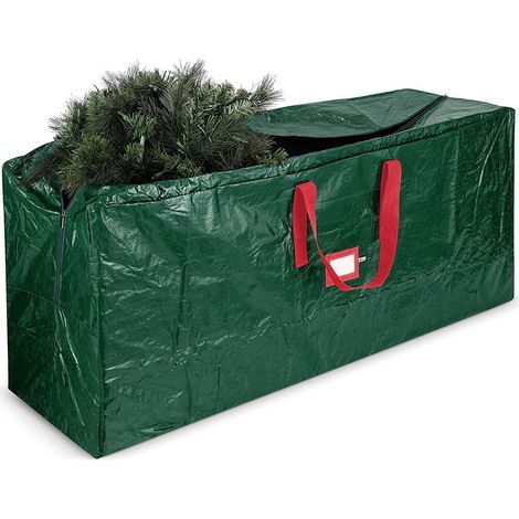 Aufbewahrungstasche für grüne Weihnachtsbäume – 165 x 38 x 76 cm, PE-Gewebe, wasserdichte Außentasche, vielseitige Aufbewahrungstasche für Umzüge und Outdoor-Aktivitäten (1/2)
