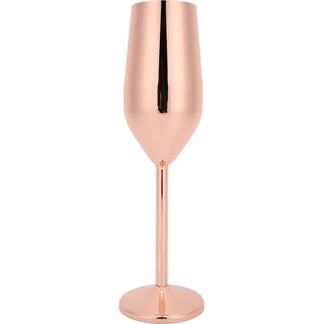 220 ml Champagnerglas aus Edelstahl 304, roségoldene Weincoupe für Bar, Party und Bankett (1/5)