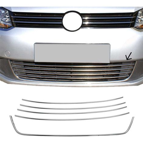 Moulure de Grille de Calandre Compatible avec VW Caddy 2010-2015, Garniture Baguette de Calandre en Acier Inoxydable Argent (1/5)
