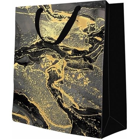 Sac cadeau d'anniversaire effet marbre 26 x 13 x 33 cm