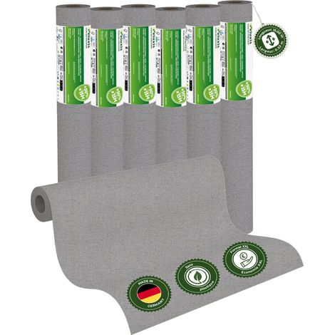 Veluxis® UNI Glattvlies Vliestapete XXL Rolle 15m x 0,53m Steingrau – Matt & leicht strukturiert – Wandklebetechnik ohne Einweichen – Hoch waschbeständig & stoßfest – Made in Germany