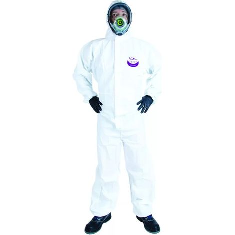 Combinaison jetable à capuche en film microporeux WeeSafe WeePro Medicom Type 5/6 Blanc XL (1/2)