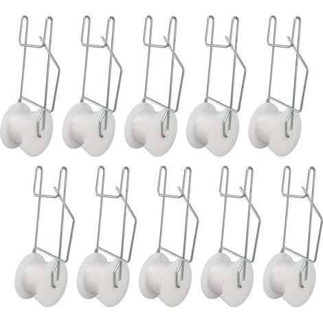 50 Fuß Seilreben-Spalier-Spulenhaken, 10 Stück Tomaten-Spulenhaken, Kletterpflanzen-Spulenhaken, verzinktes Material für Gurken, Luffas, Trauben, Wassermelonen