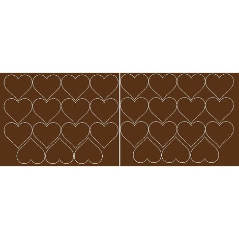 Valentinstag-Herzaufkleber, 6 cm, 30 Stück, braun matt
