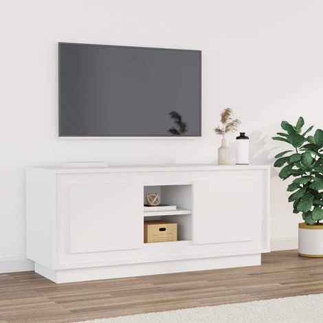 vidaXL TV Cabinet White 102x35x45 cm Engineered Wood (1/5)