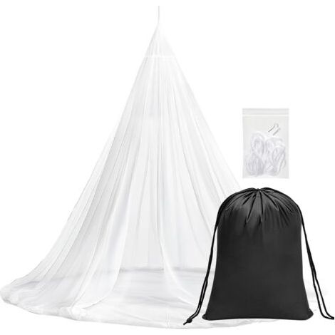 BUNTHAUS Moustiquaire de voyage avec sac de voyage, corde de suspension, design ouvert, 2,2 m de haut, 12 m de circonférence, double lit simple, extérieur (1/5)