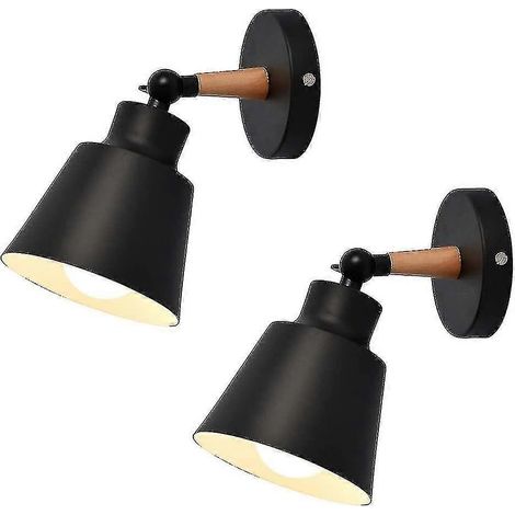 Fong Vintage Wall Sconce, Retro Industry Style Lamp Wall Decoration Black For Loft Living Room Dining Room Cafeteria Restaurant Classic 2 Pcs (1/4)