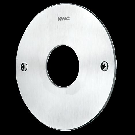 Plaque de recouvrement KWC, A3000open, inox, ronde, Ø 136 mm, pour montage de capteur (1/2)