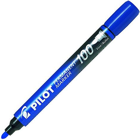 Marqueur Permanent Pilot 100 Bleu - Pointe Fine Bullet (1/4)