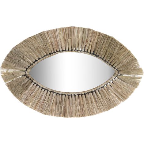DKD Home Decor Miroir mural en jute naturel 54x34 cm (1/3)