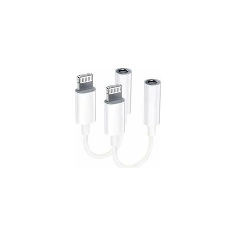 Adaptateur Lightning vers Jack 3,5 mm – Lot de 2, certifié MFi, compatible iPhone 13/12/11/XS/XR et iOS
