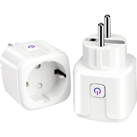 Prise intelligente, prise WiFi intelligente, compatible avec Amazon Alexa (Echo, Echo Dot), Google Home, mesure de la consommation, uniquement WiFi 2,4 GHz, lot de 1 (1/4)