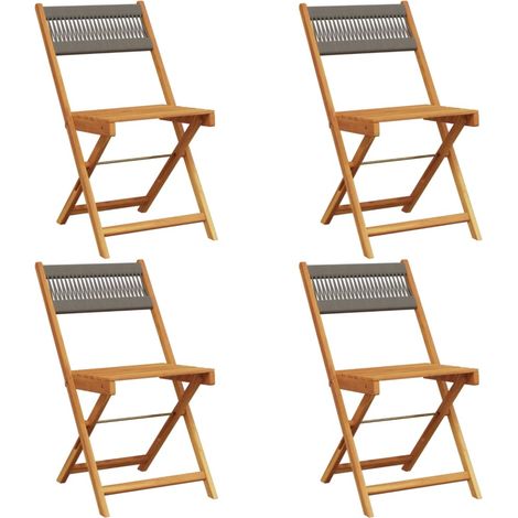 Maison Exclusive - Sedie da Giardino Pieghevoli 4pz Grigie Legno Massello Acacia