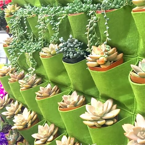 Hanging Planter Bags, 9/18 Pockets Vertical Wall Mounted Planting Bags, Garden Planting Bags, Plant Storage Bags (1/2)