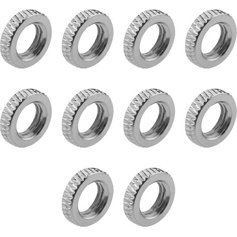 10 pièces d'écrous à anneau de verrouillage pour noyau de valve Presta, écrous à anneau cylindrique pour valve Presta, accessoires pour valve de voiture, valve de vélo, insert, pompe à air et compress (1/5)