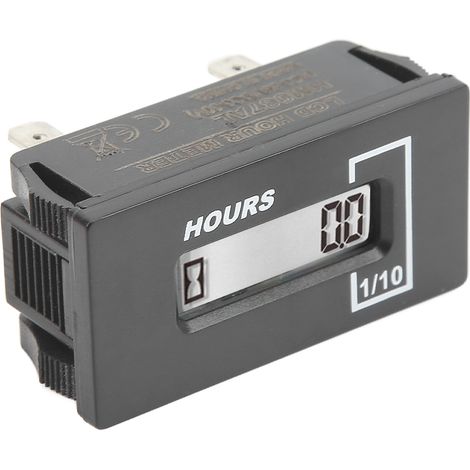 Compteur horaire numérique LCD réinitialisable, étanche IP67, pour tondeuse à gazon, tracteur et générateur (1/5)